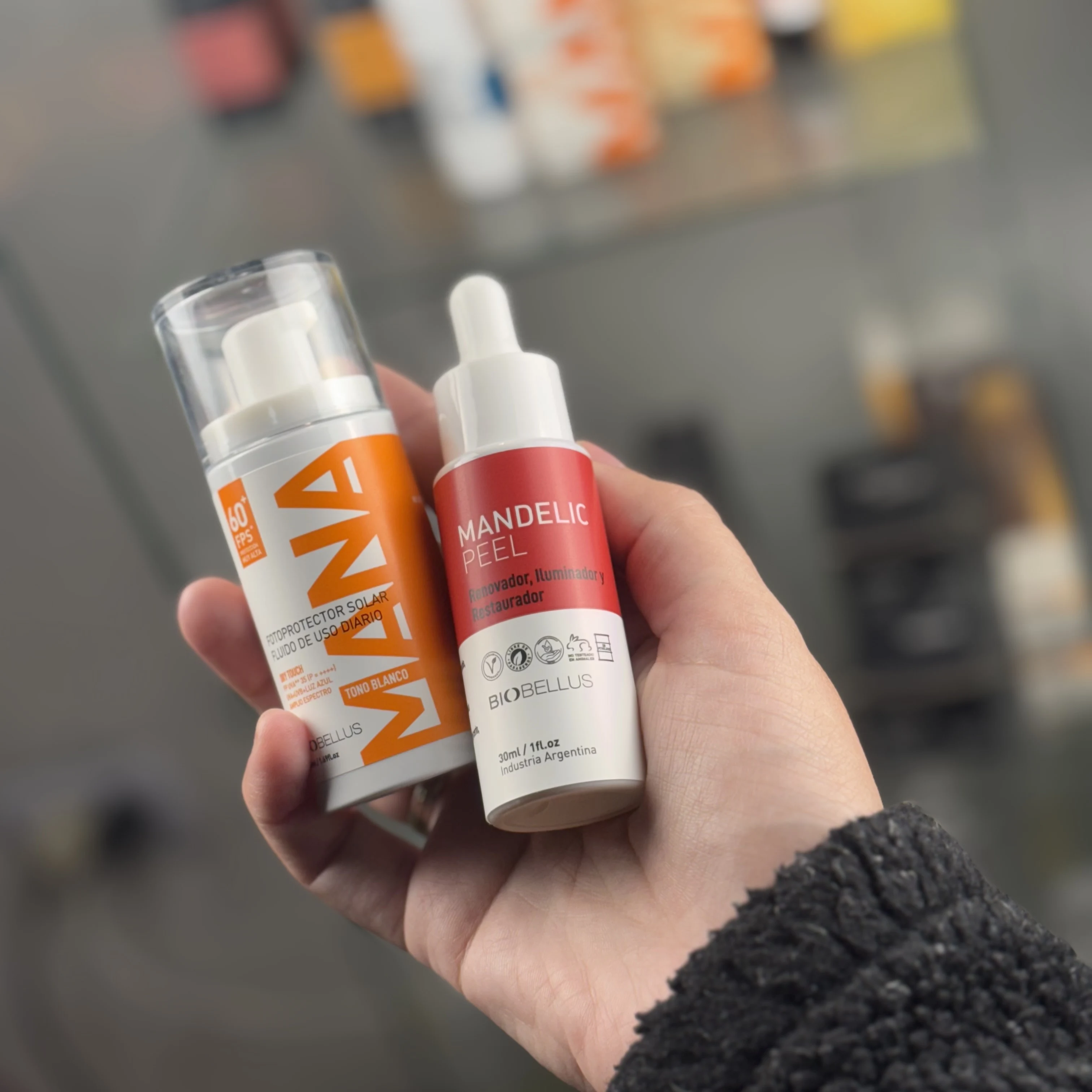Combo Protector Solar MANA x50ml + Mandelic Peel x30ml Luminosidad y Cuidado Diario
