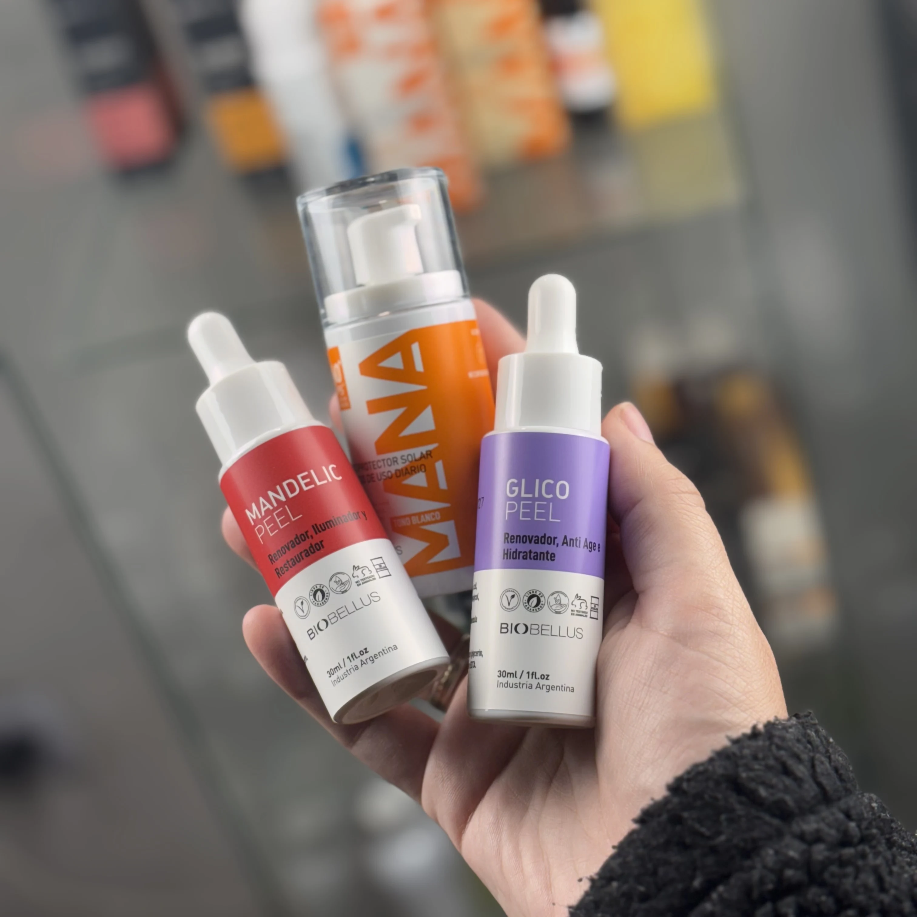 Combo Protector Solar MANA x50ml + Glico Peel x30ml + Mandelic Peel x30ml Renovacion, Luminosidad y Protección