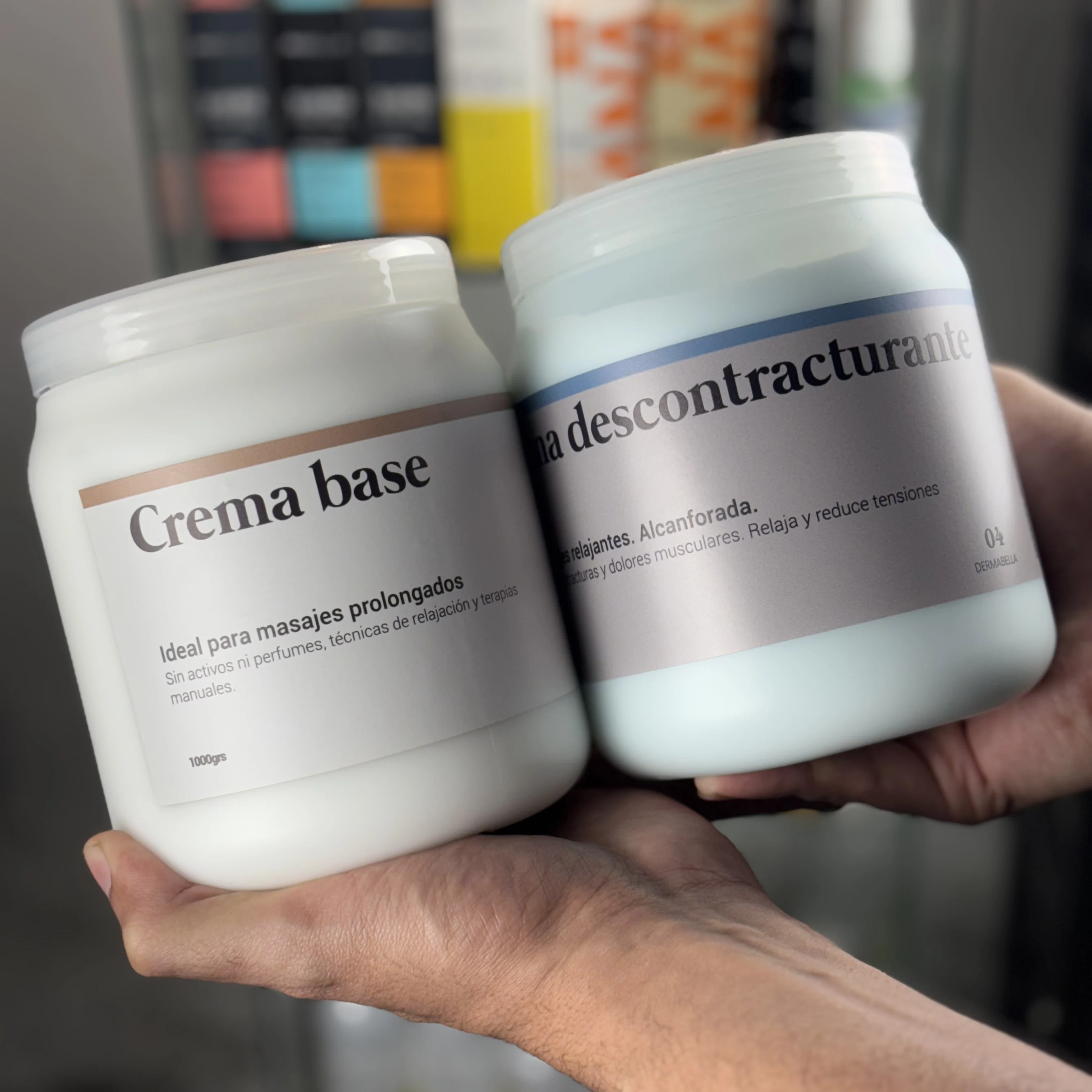 Combo Crema Descontracturante x1kg + Crema Base x1kg Masaje Profesional Relajante