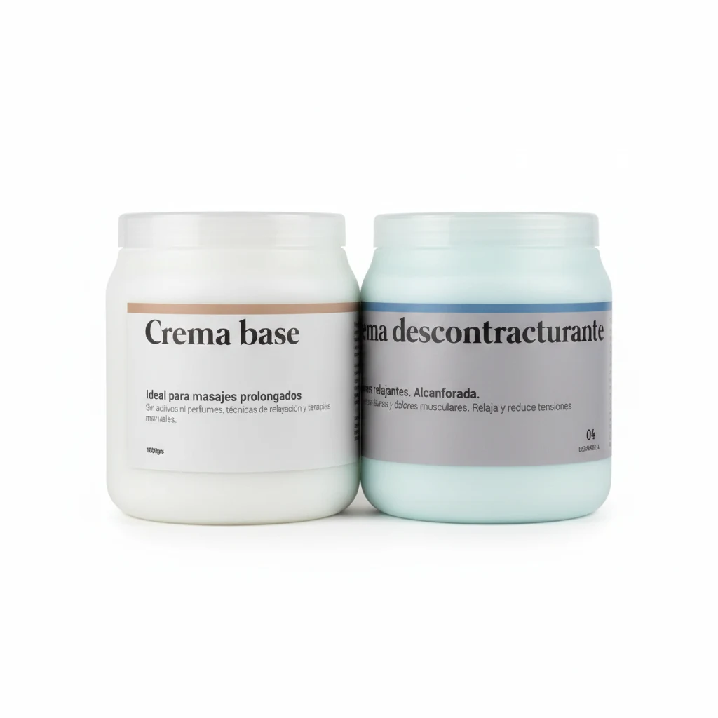 Combo Crema Descontracturante x1kg + Crema Base x1kg Masaje Profesional Relajante