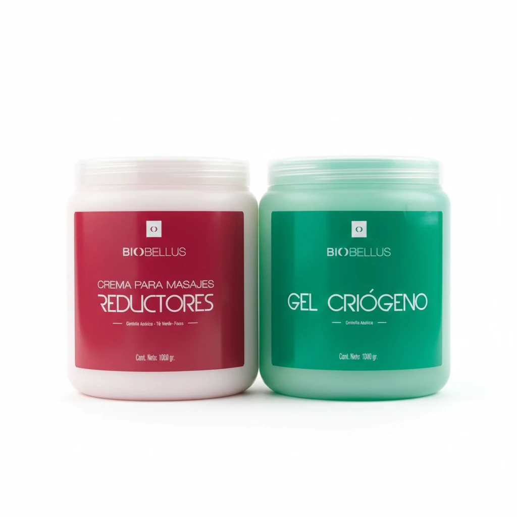 Combo Gel Criogeno x1kg + Crema Reductora x1kg Modelador Corporal y Tonificador