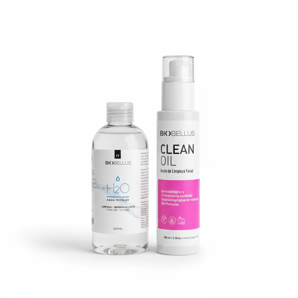 Combo Doble Limpieza Clean Oil x100ml + Agua Micelar x250ml Limpieza Facial Suave y Efectiva