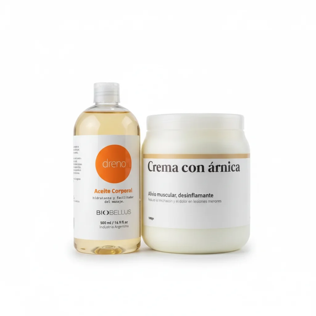 Combo Aceite Dreno Circulatorio x500cc + Crema Masajes Árnica x1kg Circulación y Recuperación