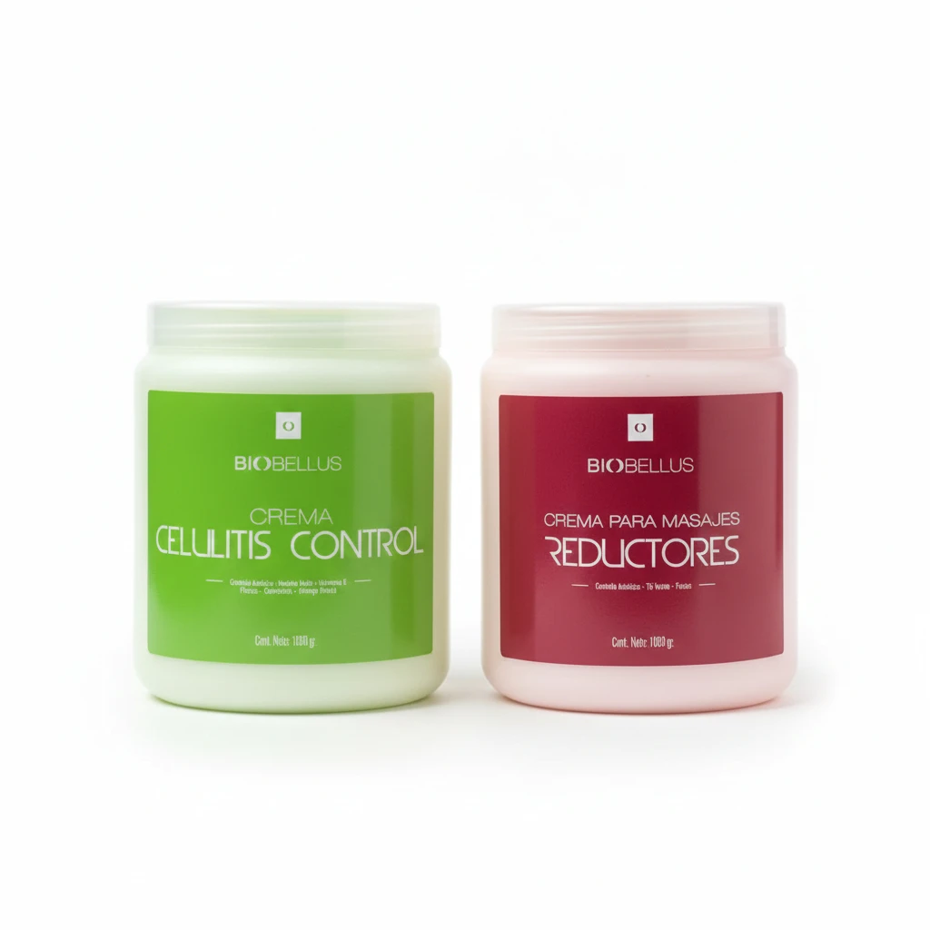 Combo Crema Celulitis Control x1kg + Crema Reductora x1kg Biobellus Reductoras Corporales