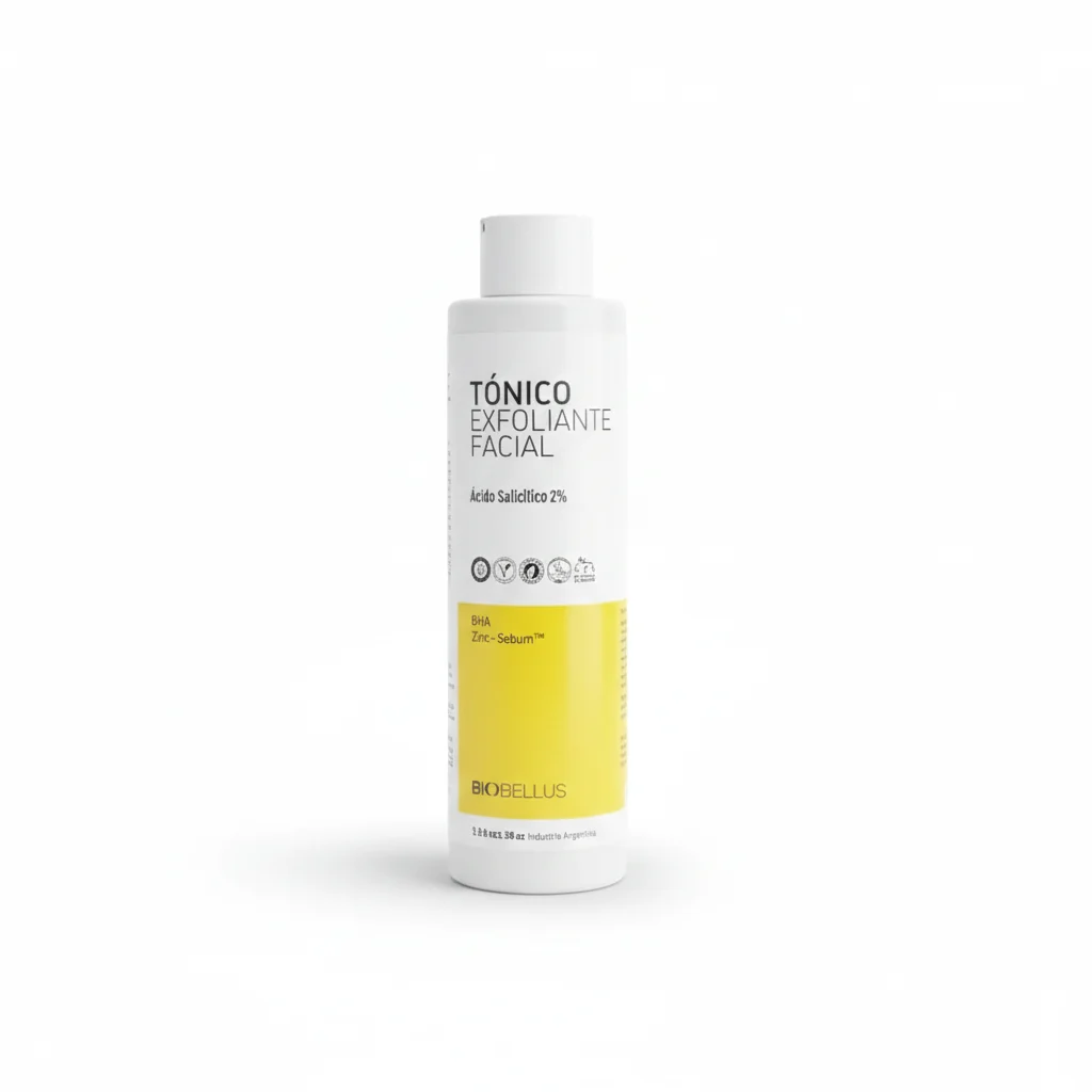 Tonico Exfoliante facial Biobellus Cutis Graso Acido Salicilico Día y Noche Todo tipo de piel x100cc